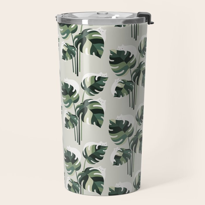 Cat and Plant 11 Pattern Travel Mug Gallery Image 2