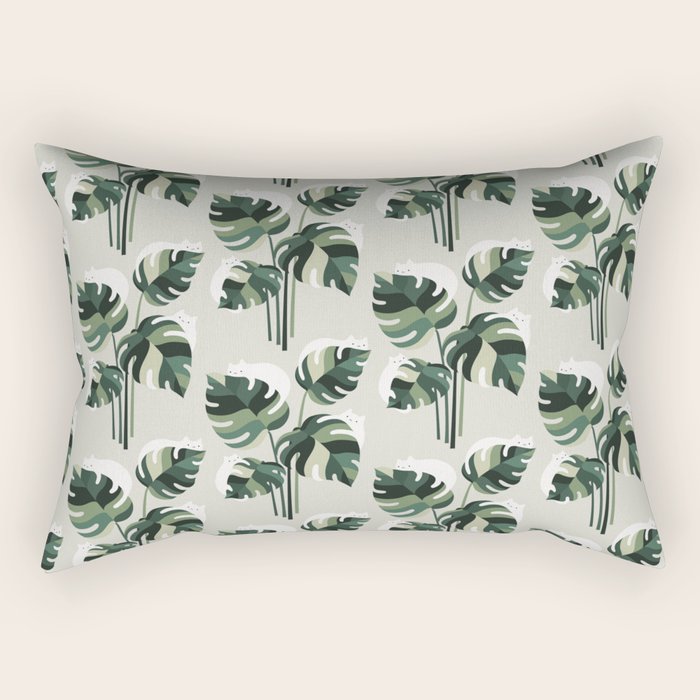 Cat and Plant 11 Pattern Rectangular Pillow Gallery Image 2