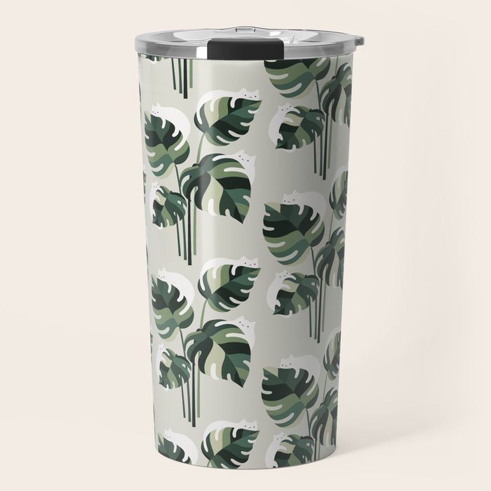 Cat and Plant 11 Pattern Travel Mug Gallery Image 1
