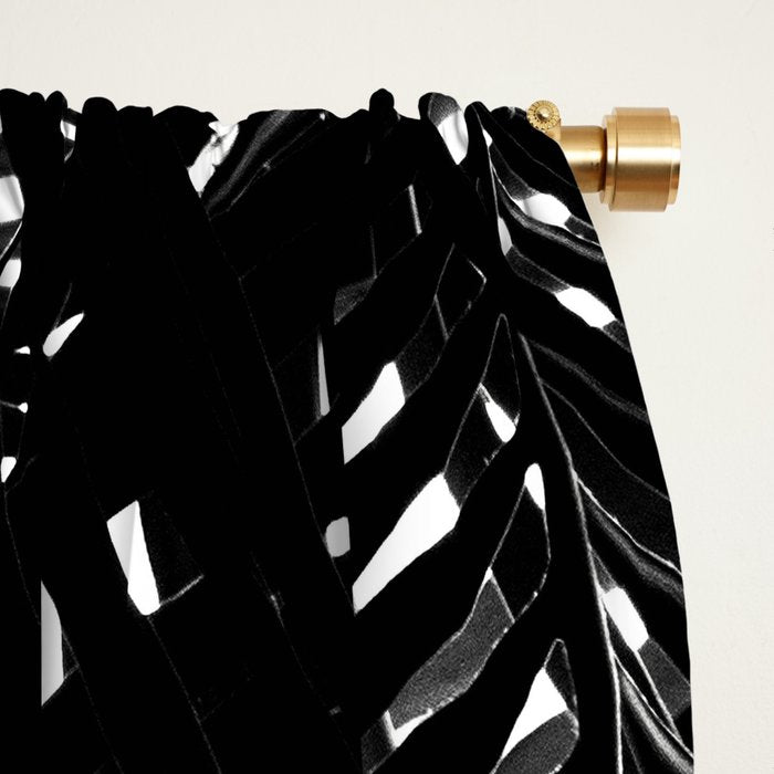 Palm Leaves Black & White Vibes #3 #tropical #decor #art #society6 Window Curtain Gallery Image 2