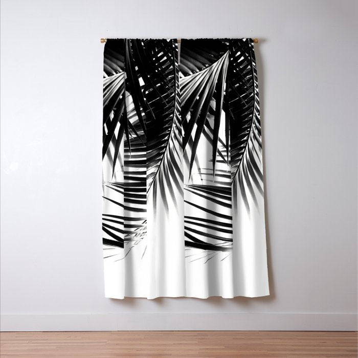 Palm Leaves Black & White Vibes #3 #tropical #decor #art #society6 Window Curtain Gallery Image 3