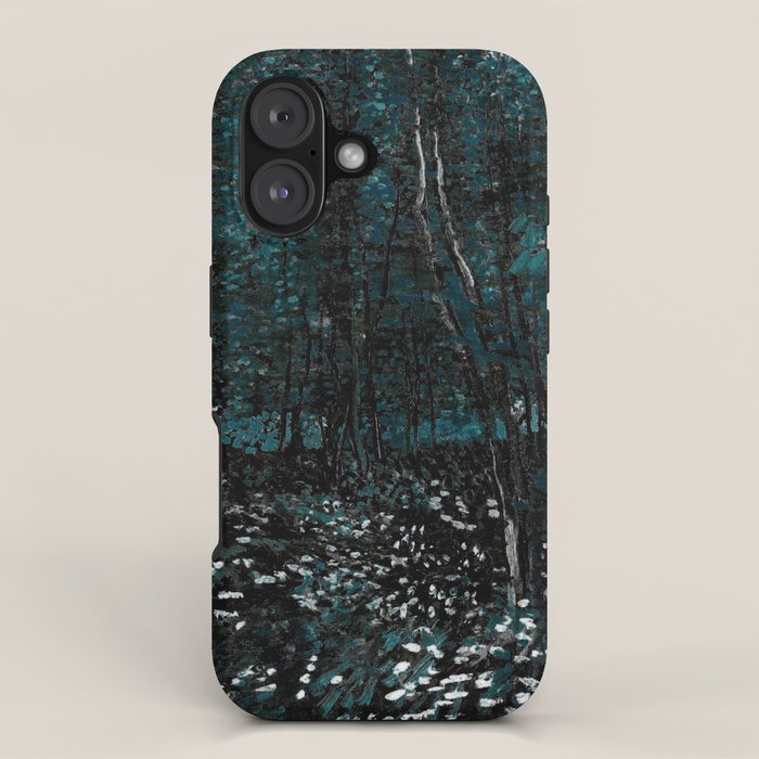 Dark Teal Van Gogh Trees & Underwood iPhone Case Gallery Image 1