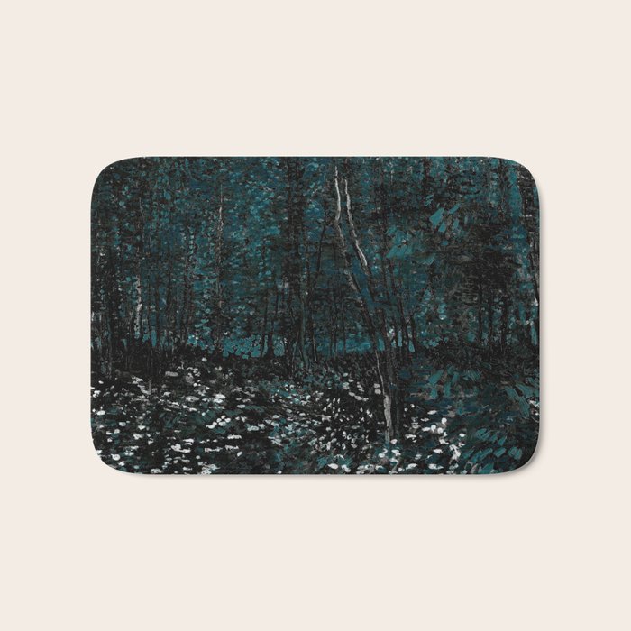 Dark Teal Van Gogh Trees & Underwood Bath Mat Gallery Image 1
