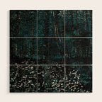 Dark Teal Van Gogh Trees & Underwood Wood Wall Art Gallery Image 1