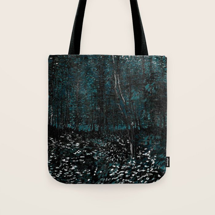 Dark Teal Van Gogh Trees & Underwood Tote Bag Gallery Image 1