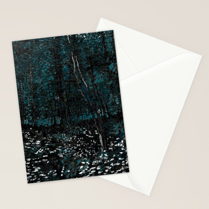 Dark Teal Van Gogh Trees & Underwood Stationery Card Gallery Image 2