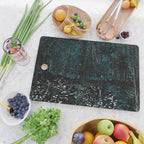 Dark Teal Van Gogh Trees & Underwood Cutting Board Gallery Image 2