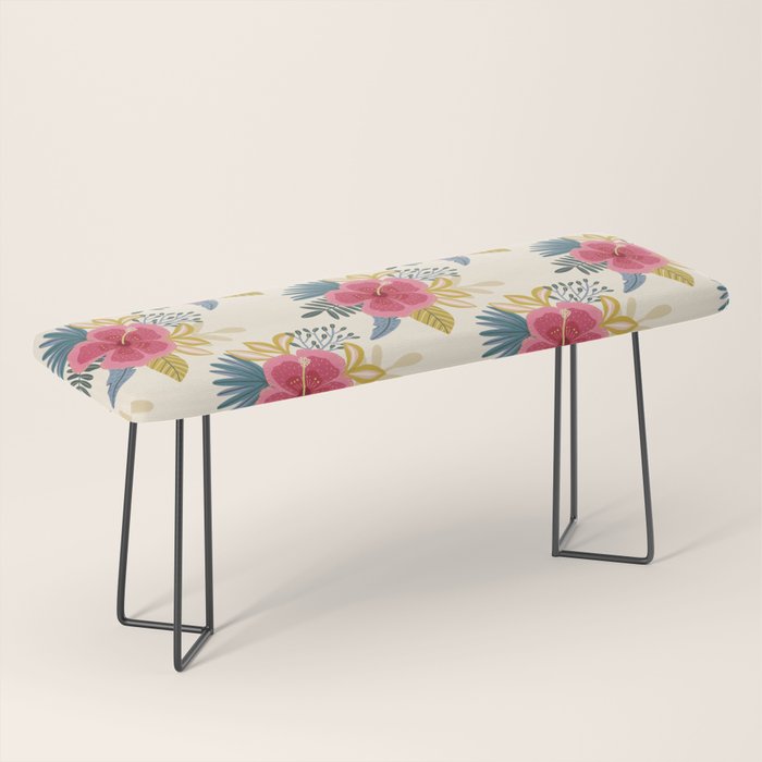 Tropical Floral Bench Gallery Image 1