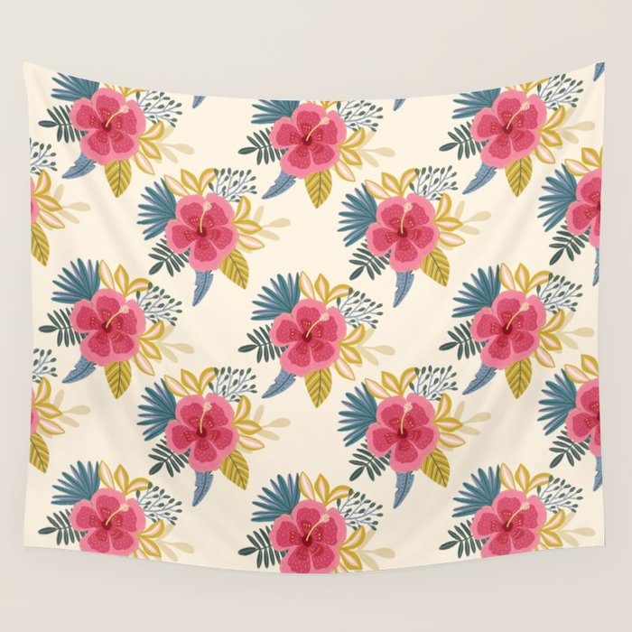 Tropical Floral Wall Tapestry Gallery Image 1