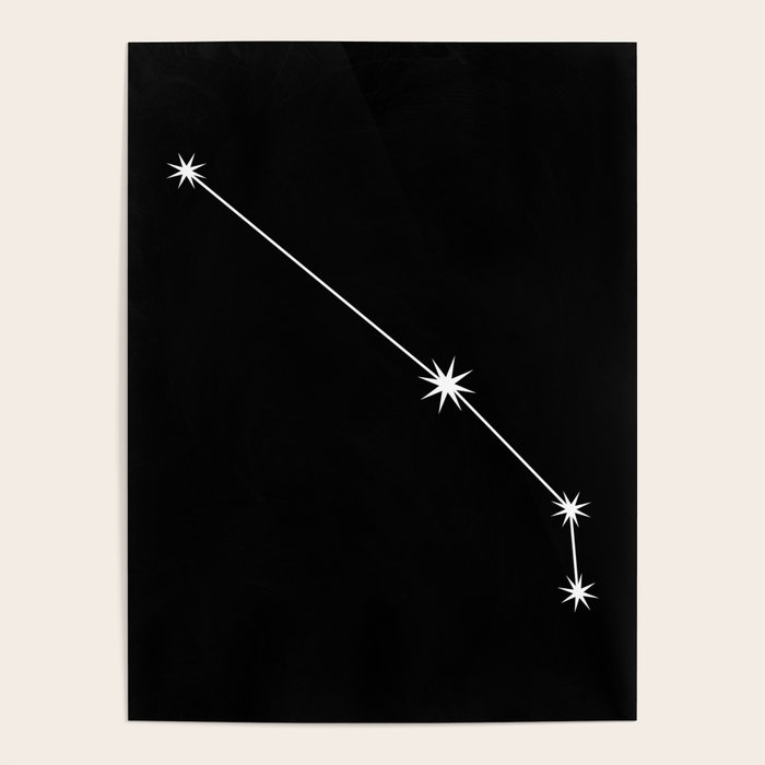 Aries Zodiac Star Constellation Line Art Black Poster Gallery Image 4