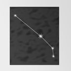 Aries Zodiac Star Constellation Line Art Black Throw Blanket Gallery Image 2