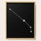 Aries Zodiac Star Constellation Line Art Black Serving Tray Gallery Image 1