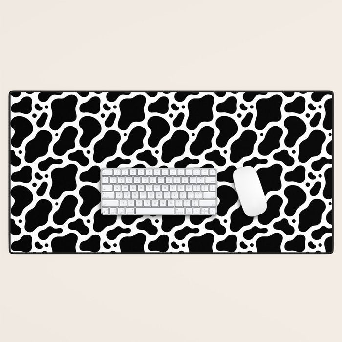 Abstract black and white water surface pattern Desk Mat Gallery Image 1