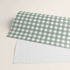 Gingham Check Country Cottage Pattern in Sage Green and White Wrapping Paper Gallery Image 2