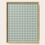 Gingham Check Country Cottage Pattern in Sage Green and White Serving Tray Gallery Image 1