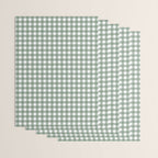 Gingham Check Country Cottage Pattern in Sage Green and White Wrapping Paper Gallery Image 3