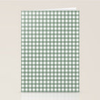 Gingham Check Country Cottage Pattern in Sage Green and White Stationery Card Gallery Image 2