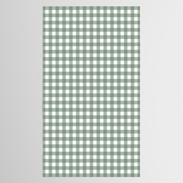 Gingham Check Country Cottage Pattern in Sage Green and White Tablecloth Gallery Image 2