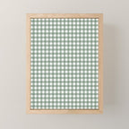 Gingham Check Country Cottage Pattern in Sage Green and White Mini Art Print Gallery Image 1