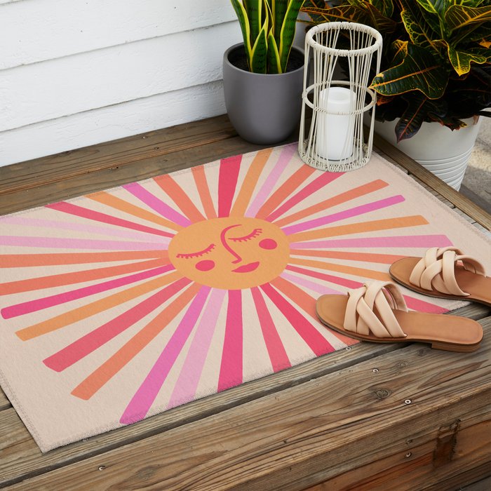 Sunshine - Pink Outdoor Rug Gallery Image 2