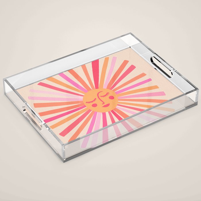 Sunshine - Pink Acrylic Tray Gallery Image 1