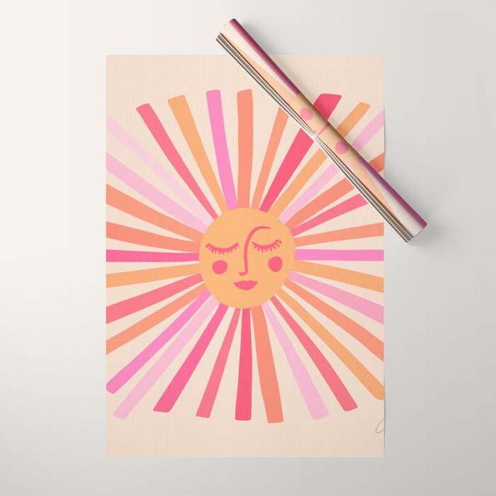 Sunshine - Pink Wrapping Paper Gallery Image 1