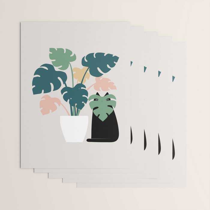 Cat and Plant 21: Leaf Me Alone Wrapping Paper Gallery Image 3