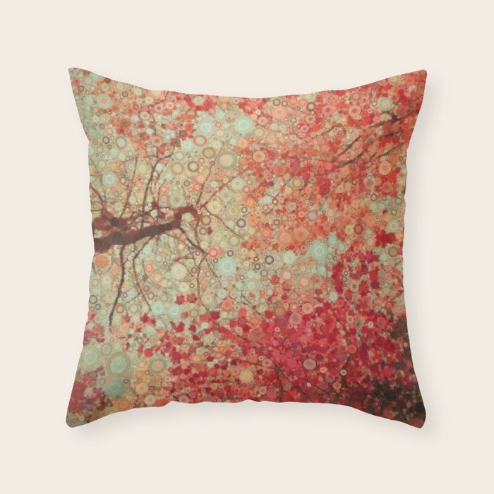 Autumn Reds Throw Pillow Gallery Image 1