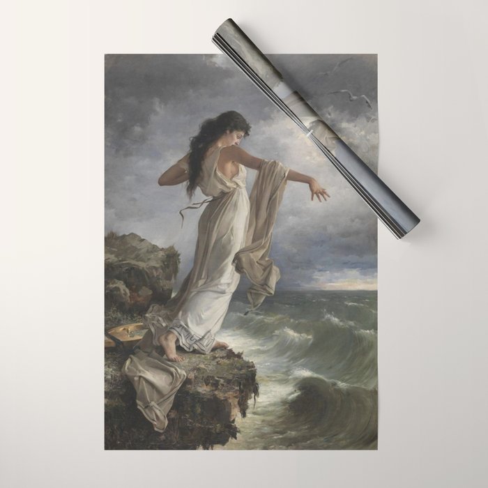 Sappho By Miquel Carbonell I Selva (1854-1896) Safo - 1881 Wrapping Paper Gallery Image 1