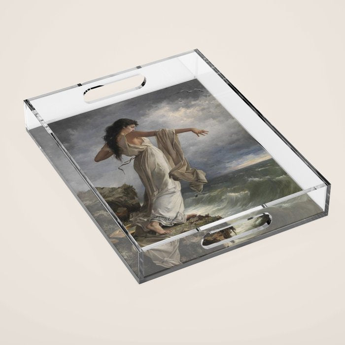 Sappho By Miquel Carbonell I Selva (1854-1896) Safo - 1881 Acrylic Tray Gallery Image 1