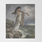 Sappho By Miquel Carbonell I Selva (1854-1896) Safo - 1881 Throw Blanket Gallery Image 2