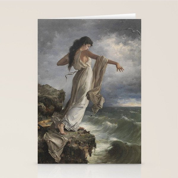 Sappho By Miquel Carbonell I Selva (1854-1896) Safo - 1881 Stationery Card Gallery Image 1