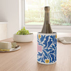 Summer Bloom: Electric Blue Leaves & Golden Poppies Wine Chiller Gallery Image 4