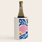 Summer Bloom: Electric Blue Leaves & Golden Poppies Wine Chiller Gallery Image 2