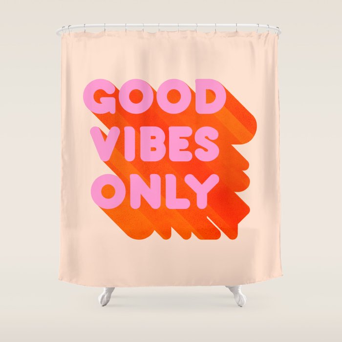 Good Vibes Only - Neon Colors Shower Curtain Gallery Image 1