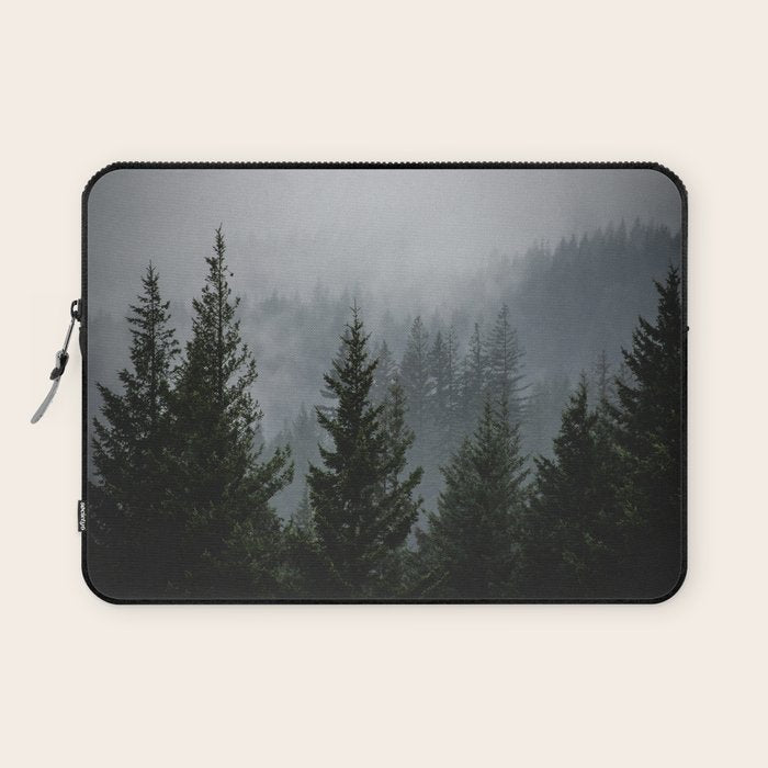 Forest Fog Mountain V - Wanderlust Nature Photography Laptop Sleeve Gallery Image 1