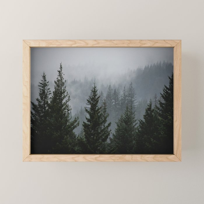 Forest Fog Mountain V - Wanderlust Nature Photography Mini Art Print Gallery Image 1