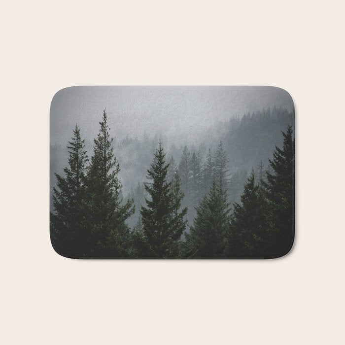 Forest Fog Mountain V - Wanderlust Nature Photography Bath Mat Gallery Image 1
