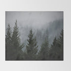 Forest Fog Mountain V - Wanderlust Nature Photography Throw Blanket Gallery Image 2
