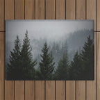 Forest Fog Mountain V - Wanderlust Nature Photography Outdoor Rug Gallery Image 1