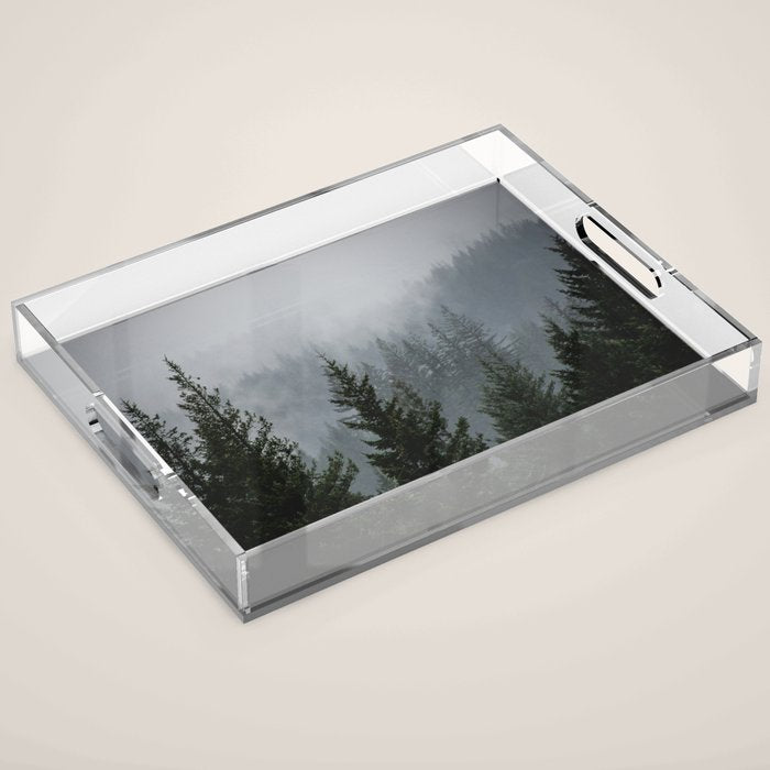 Forest Fog Mountain V - Wanderlust Nature Photography Acrylic Tray Gallery Image 1