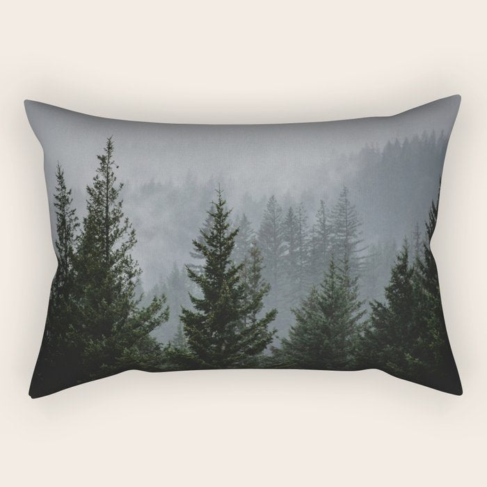Forest Fog Mountain V - Wanderlust Nature Photography Rectangular Pillow Gallery Image 2