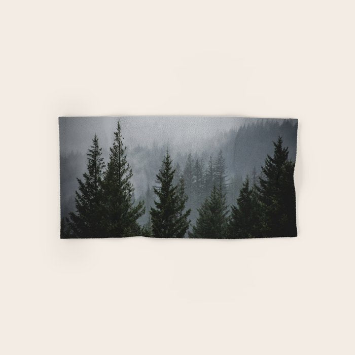 Forest Fog Mountain V - Wanderlust Nature Photography Bath Towel Gallery Image 1