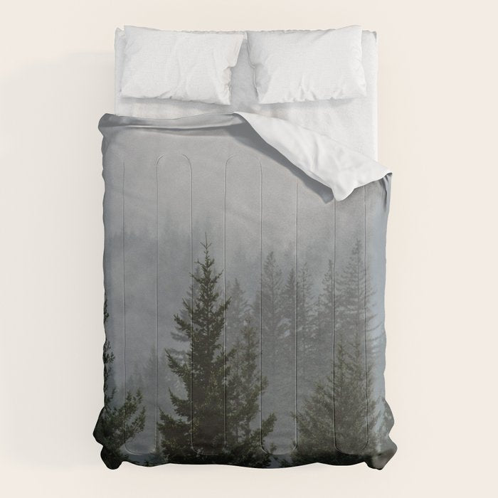 Forest Fog Mountain V - Wanderlust Nature Photography Comforter Gallery Image 1