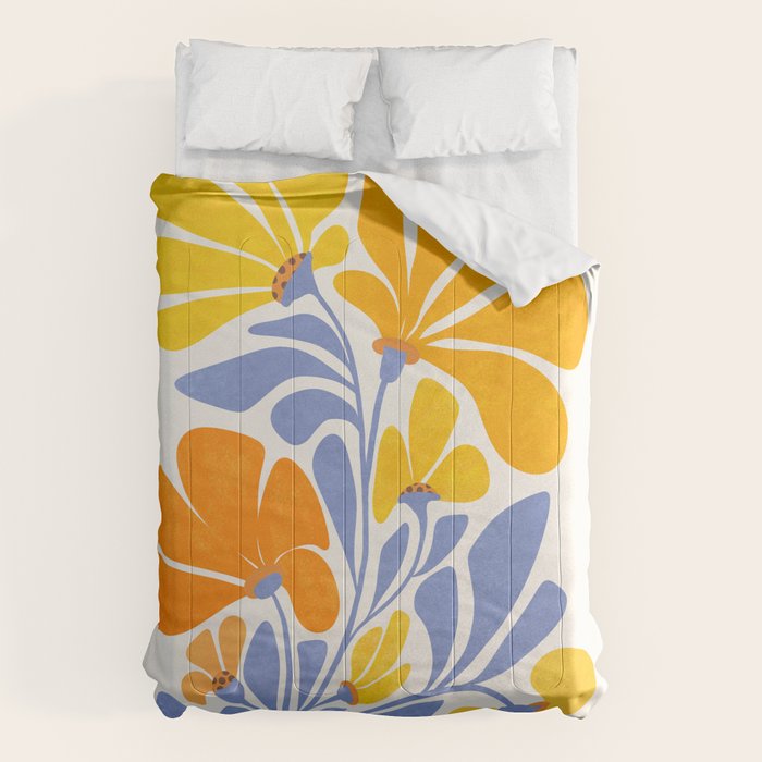 Joyful Sunflowers Floral Illustration Comforter Gallery Image 1