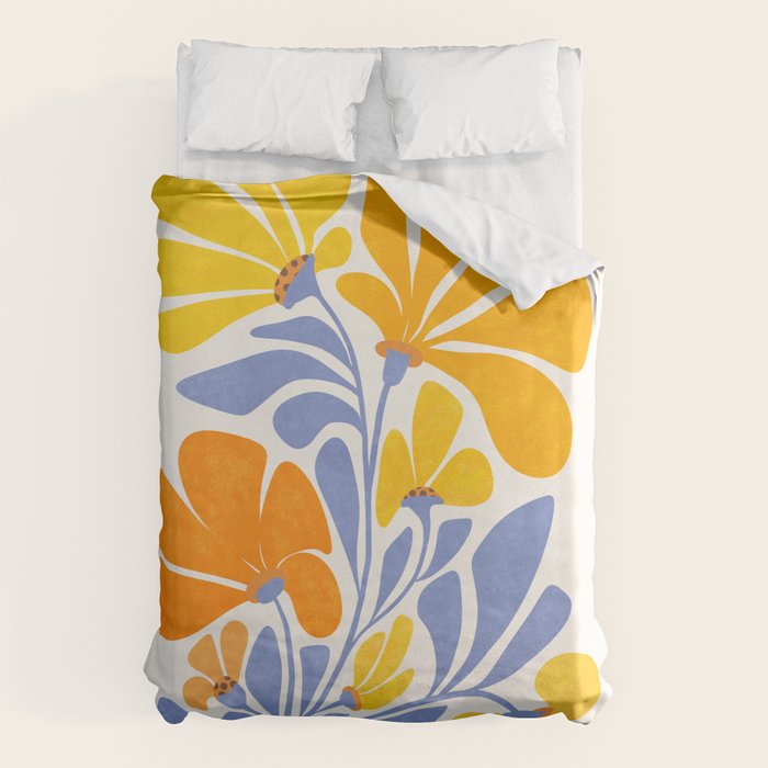 Joyful Sunflowers Floral Illustration Duvet Cover Gallery Image 6