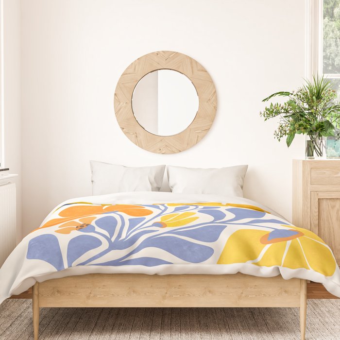 Joyful Sunflowers Floral Illustration Duvet Cover Gallery Image 3