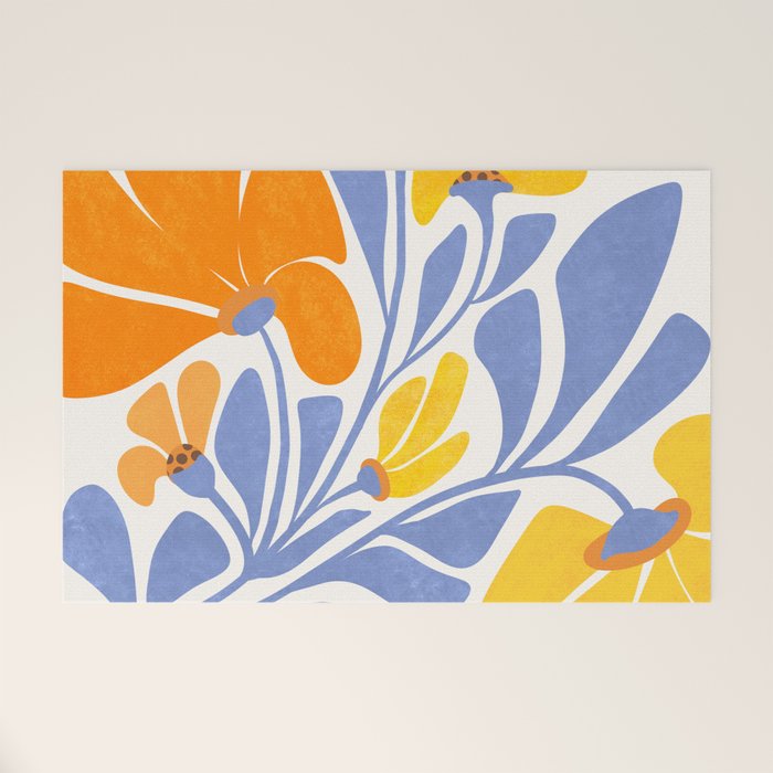 Joyful Sunflowers Floral Illustration Welcome Mat Gallery Image 1