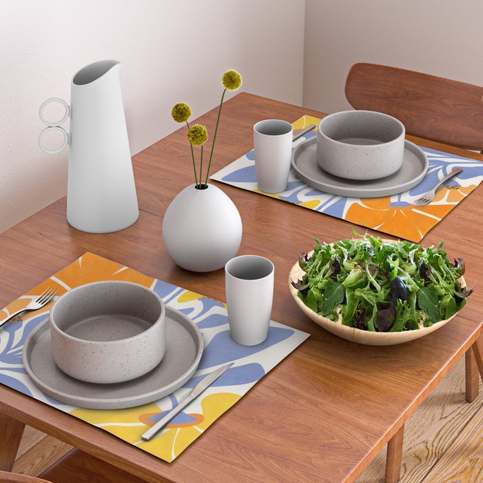 Joyful Sunflowers Floral Illustration Placemat Gallery Image 2