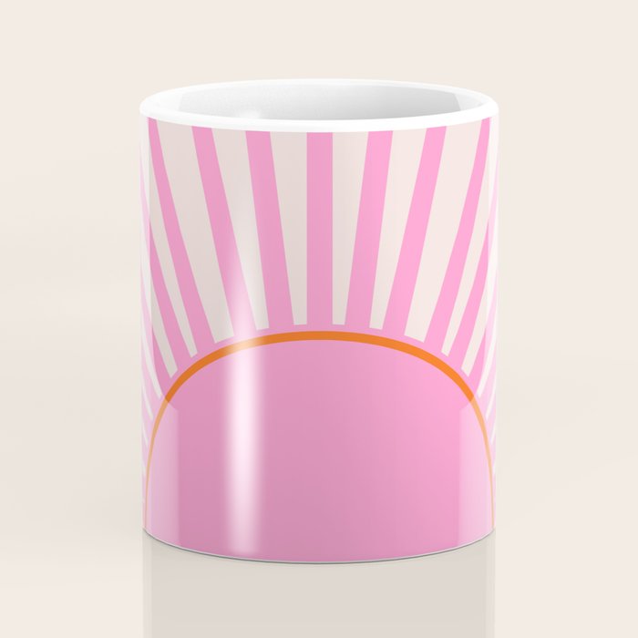 Le Soleil | 01 - Retro Sun Print Pink Aesthetic Preppy Decor Modern Abstract Sunshine Coffee Mug Gallery Image 4